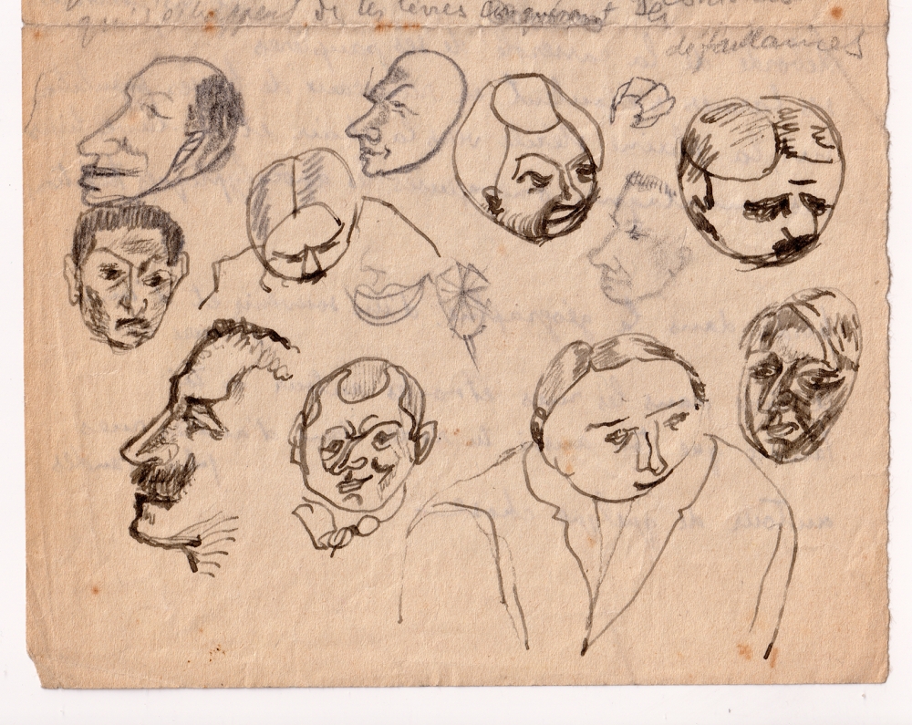 Tristan Tzara, dibujo y texto originales, 1925