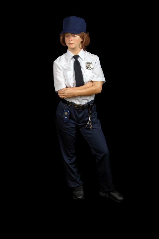 Marc Sijan, escultura hiperrealista, mujer policía, 2007