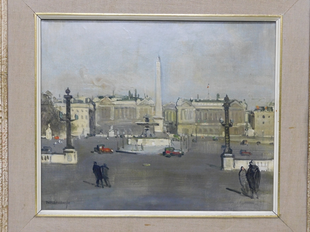 Rafael Durancamps, Plaza Concordia en París, óleo sobre tela