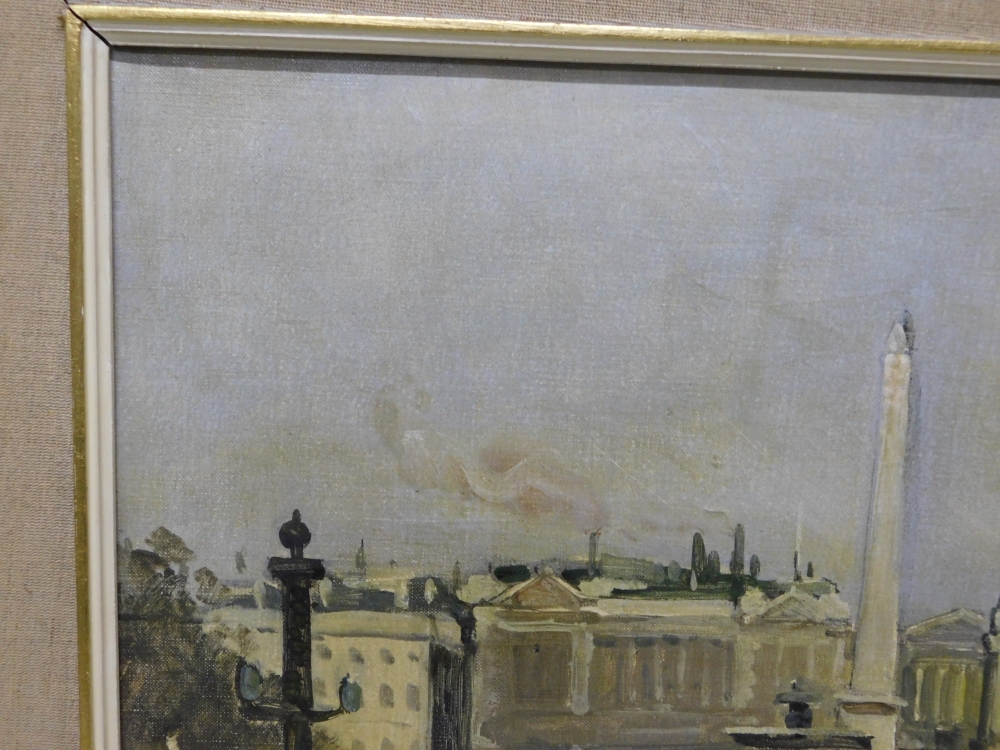 Rafael Durancamps, Plaza Concordia en París, óleo sobre tela