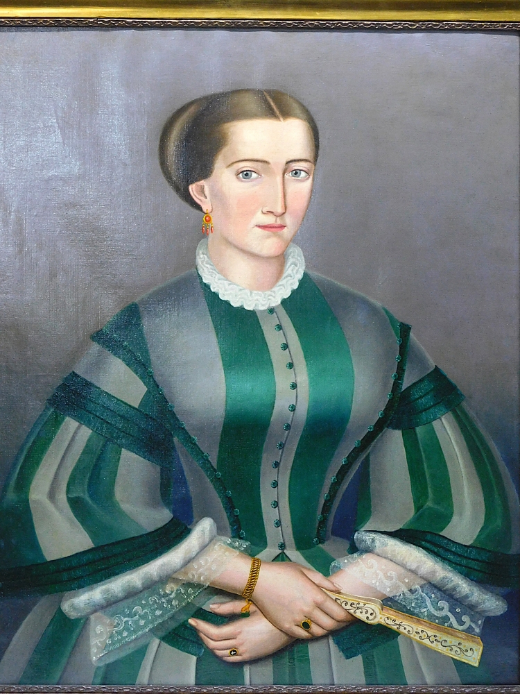 Óleo sobre tela del siglo XIX, retrato de dama