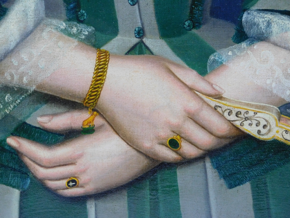 Óleo sobre tela del siglo XIX, retrato de dama