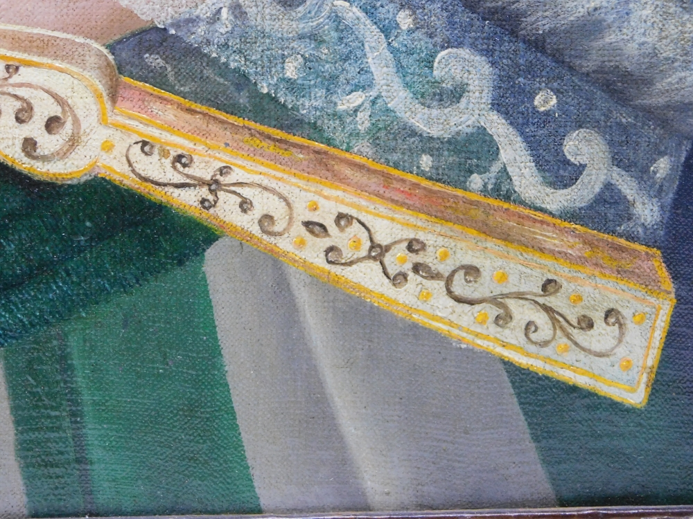 Óleo sobre tela del siglo XIX, retrato de dama