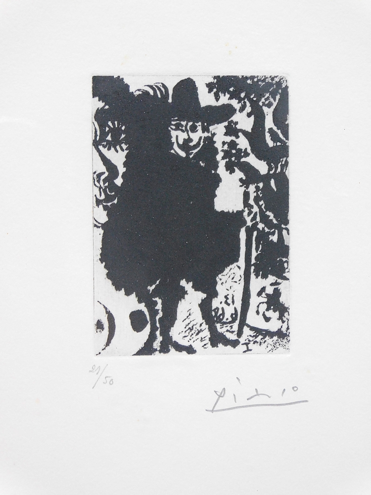 Pablo Picasso, grabado en aguatinta sobre papel, La Célestine 347