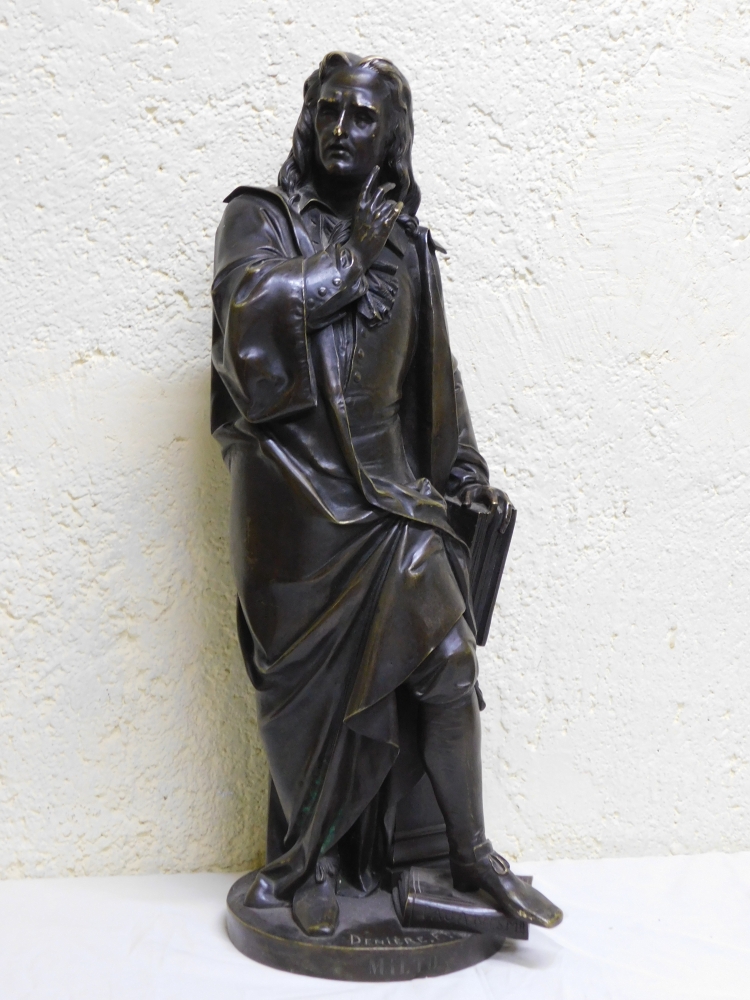 Albert -Ernst Carrier-Belleuse, escultura de bronce, John Milton
