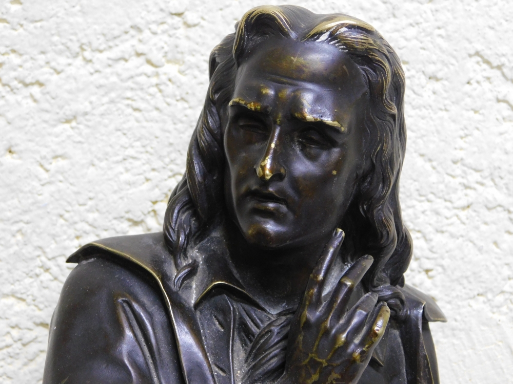 Albert -Ernst Carrier-Belleuse, escultura de bronce, John Milton