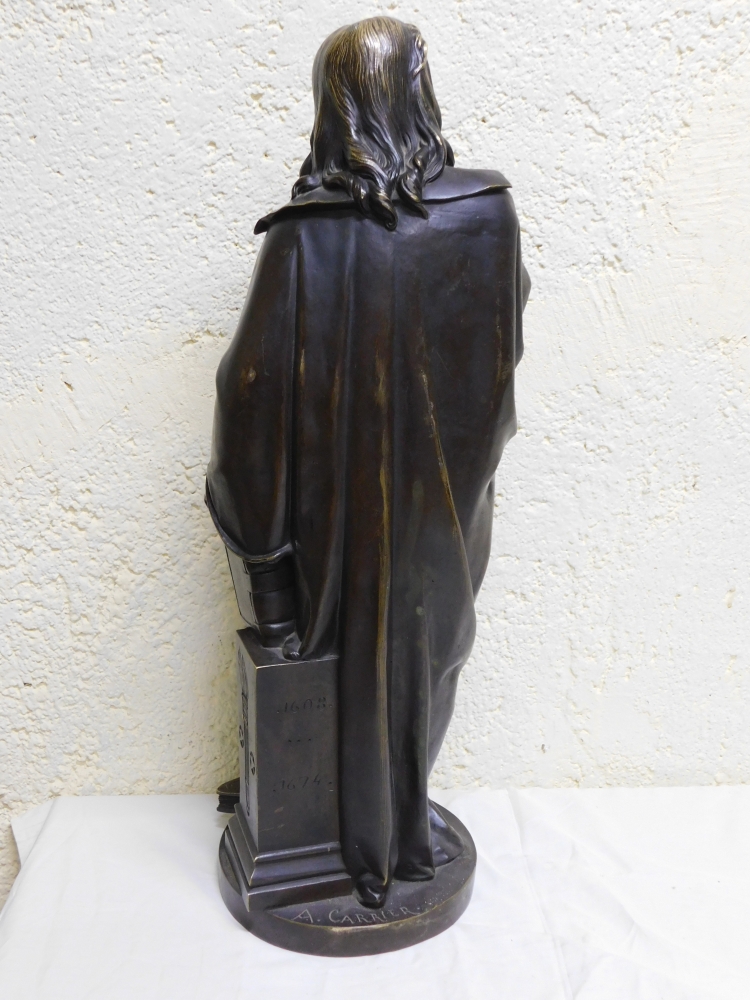 Albert -Ernst Carrier-Belleuse, escultura de bronce, John Milton