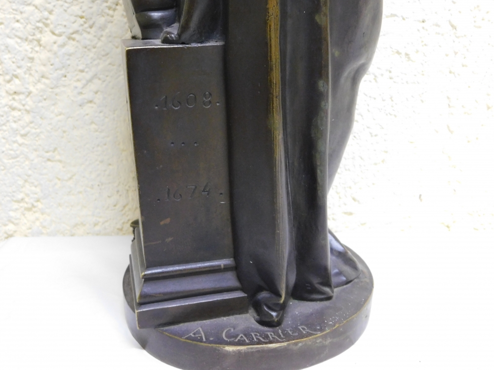 Albert -Ernst Carrier-Belleuse, escultura de bronce, John Milton