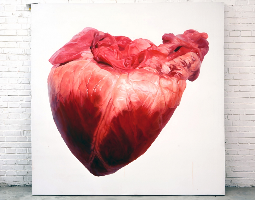 Pintura contemporánea realista corazón, artista chino Lu Zhengyuan