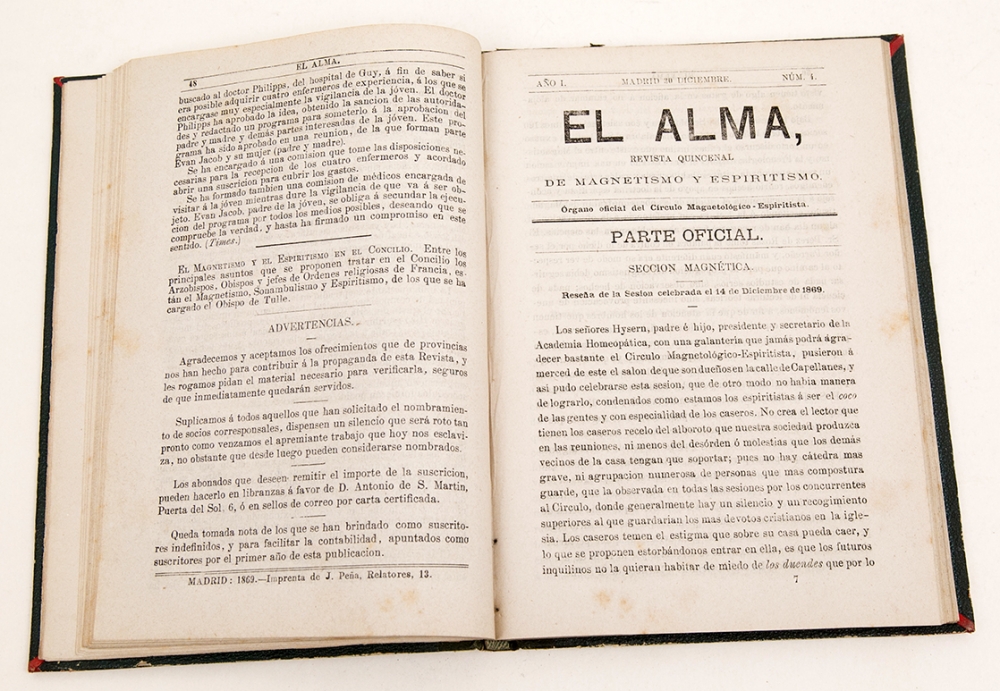 El Alma, Círculo Magnetológio Espiritista de Madrid, Completo (19 núm.), 1869 y 1870