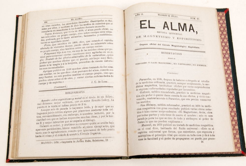 El Alma, Círculo Magnetológio Espiritista de Madrid, Completo (19 núm.), 1869 y 1870