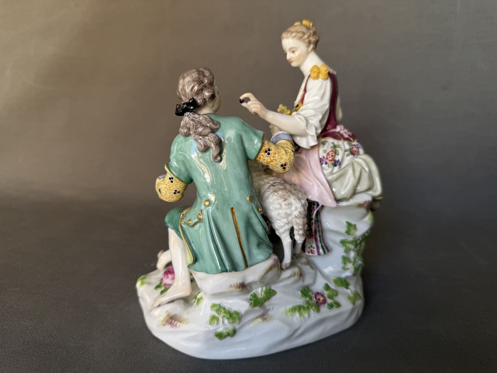 Meissen, grupo de pastores, Michel Victor Acier, porcelana, ca. 1860–1890