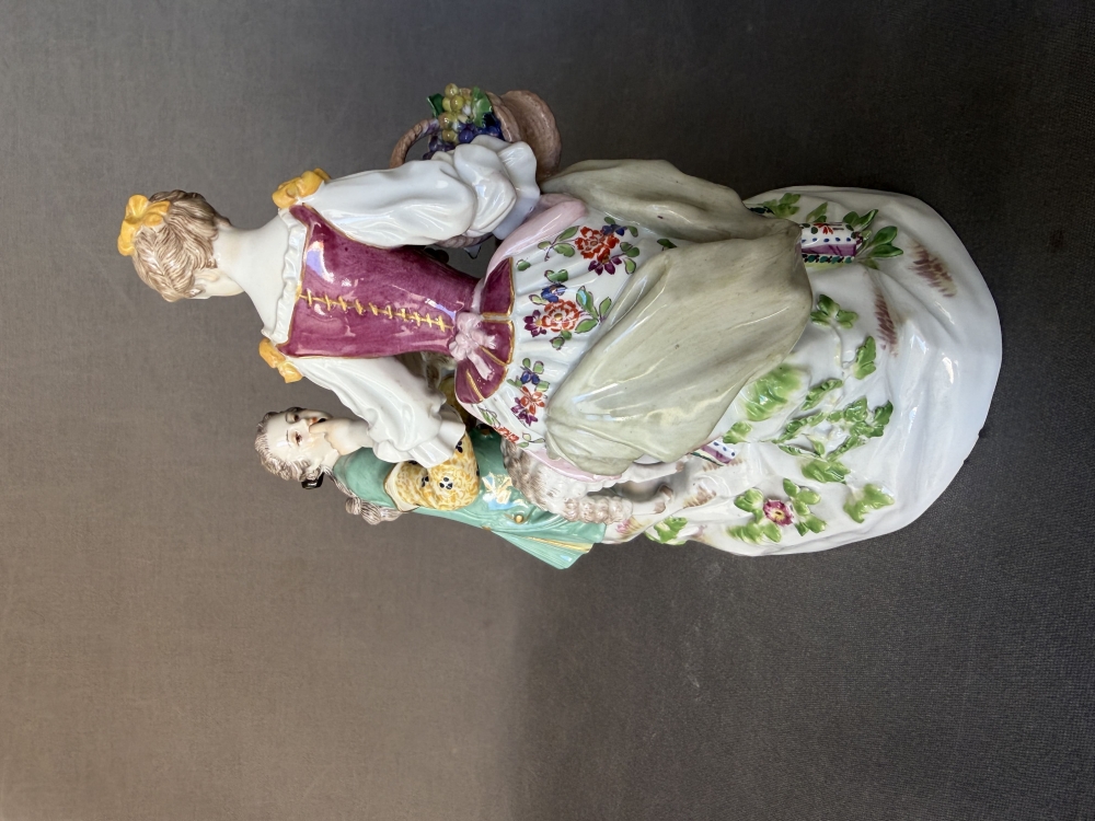 Meissen, grupo de pastores, Michel Victor Acier, porcelana, ca. 1860–1890
