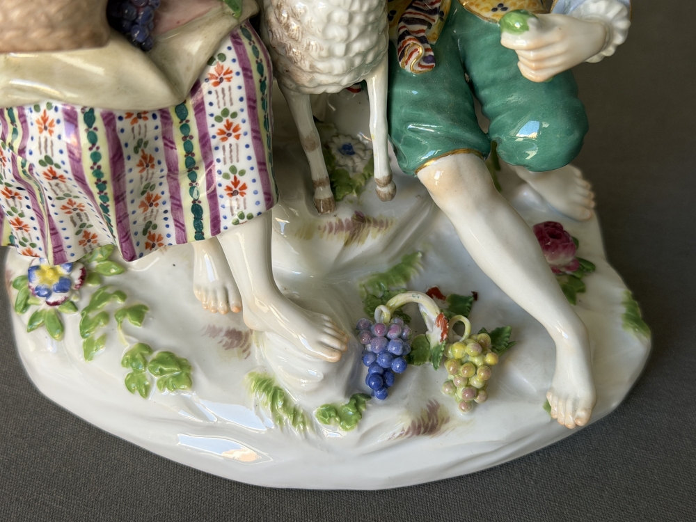 Meissen, grupo de pastores, Michel Victor Acier, porcelana, ca. 1860–1890
