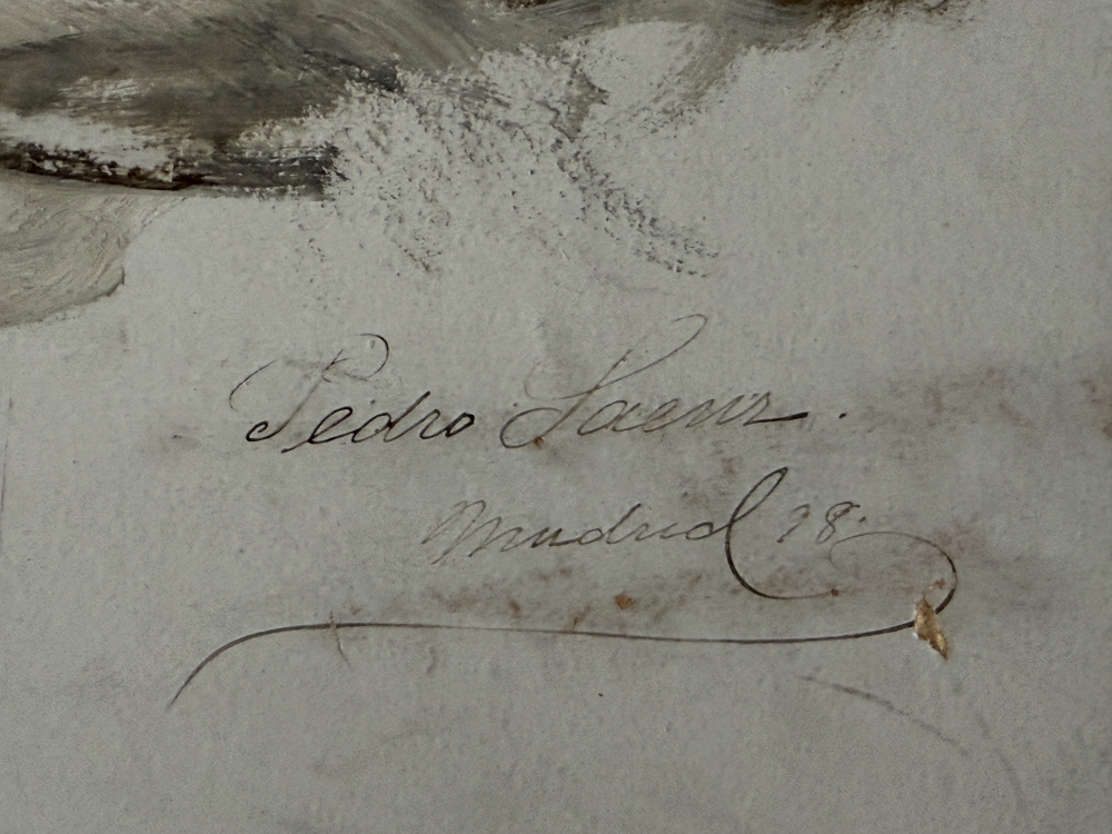 Pedro Sáenz Sáenz, Málaga, grisalla sobre cartón, Madrid 1898, alegoría de España