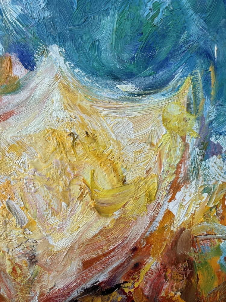 José Antonio Pineda Bueno, “Posado”, óleo sobre lienzo, figura femenina