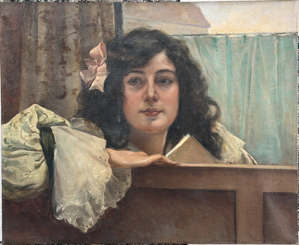 Pedro Sáenz Sáenz, Málaga, óleo sobre lienzo, retrato femenino