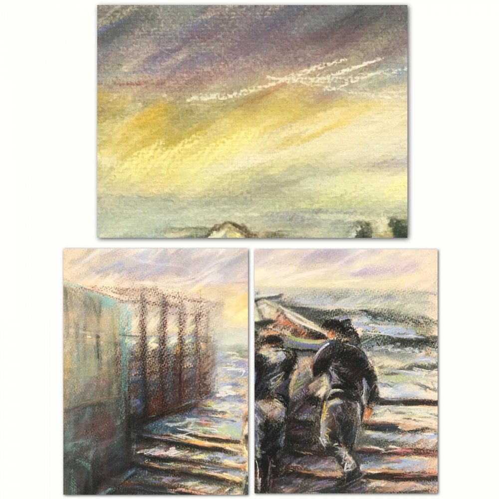 ”Pescadores en el Embarcadero”, Lola Cardós, 1992