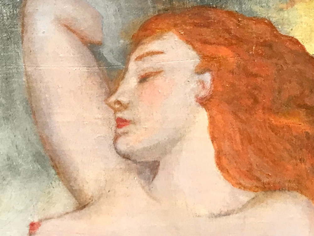 “Nymphe Endormie dans les Nuées”, seguidor de Jean Jacques Henner, finales del siglo XIX o principios del siglo XX