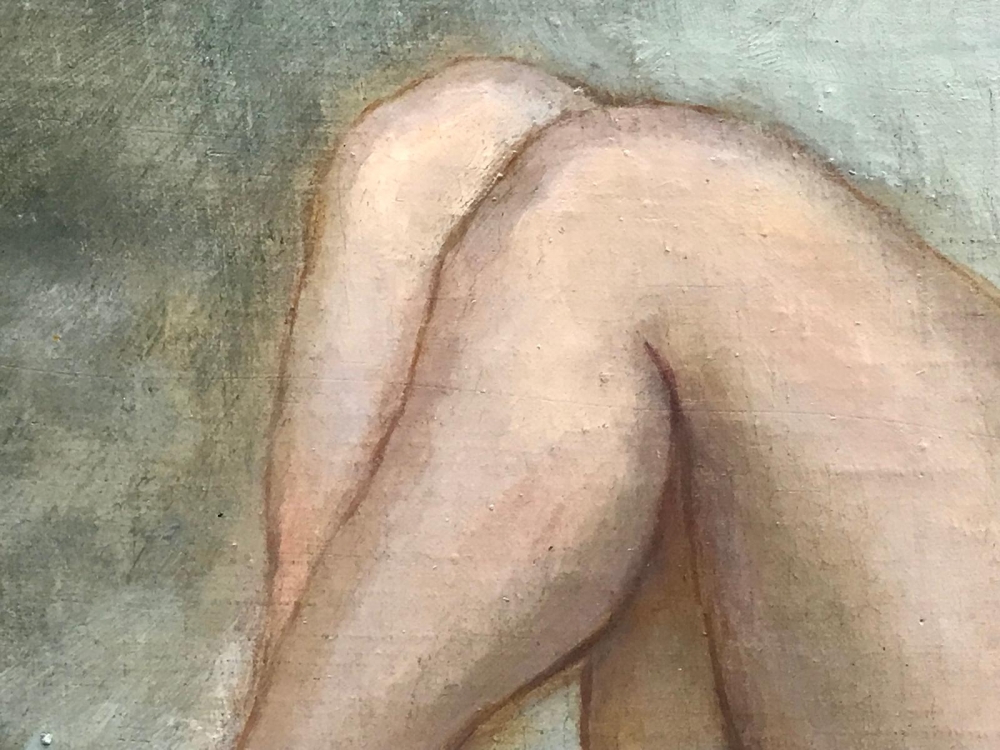 “Nymphe Endormie dans les Nuées”, seguidor de Jean Jacques Henner, finales del siglo XIX o principios del siglo XX