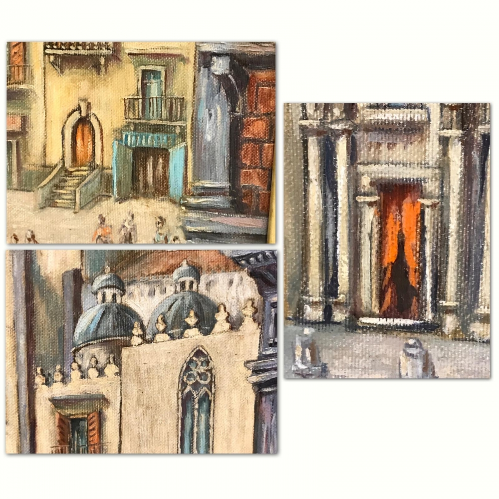 “Piazza S.Domenico Maggiore a Napoli”, Luciano Valeriani (1932-2007), 1991