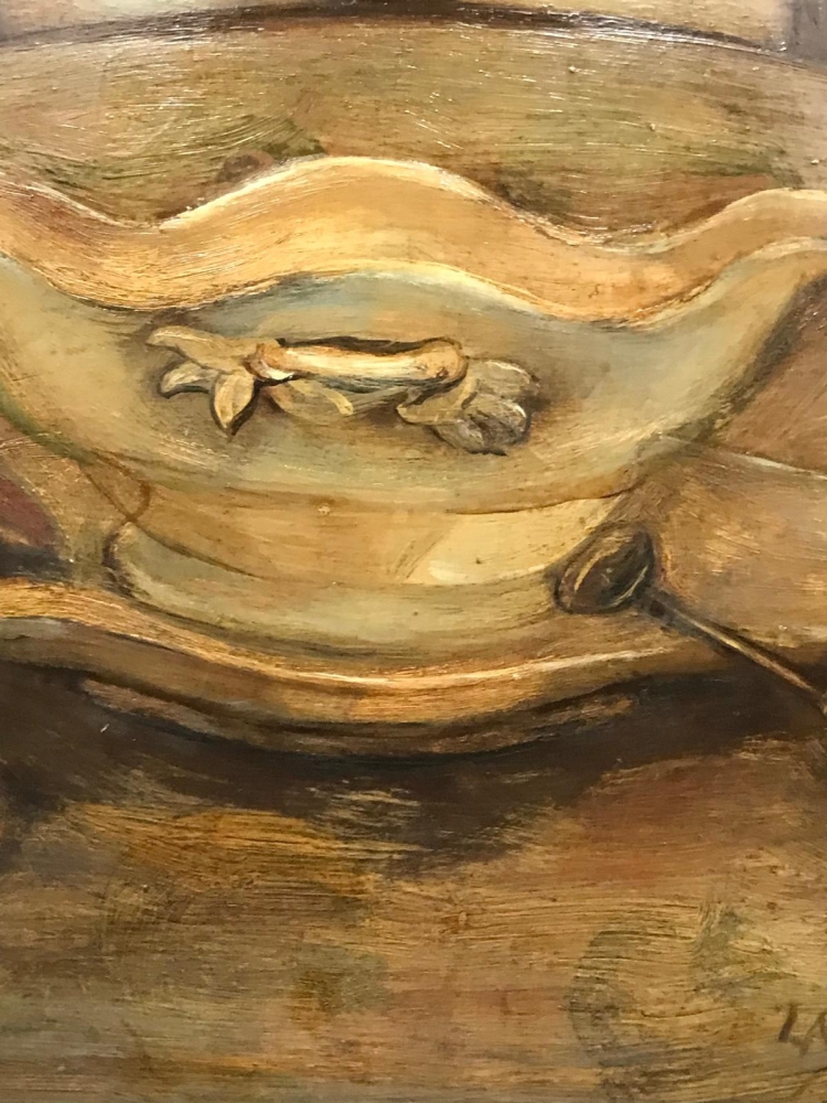 ”Naturaleza Muerta con Salsera”, Ana Lamuño Vázquez (1949), años 80-90 del siglo XX
