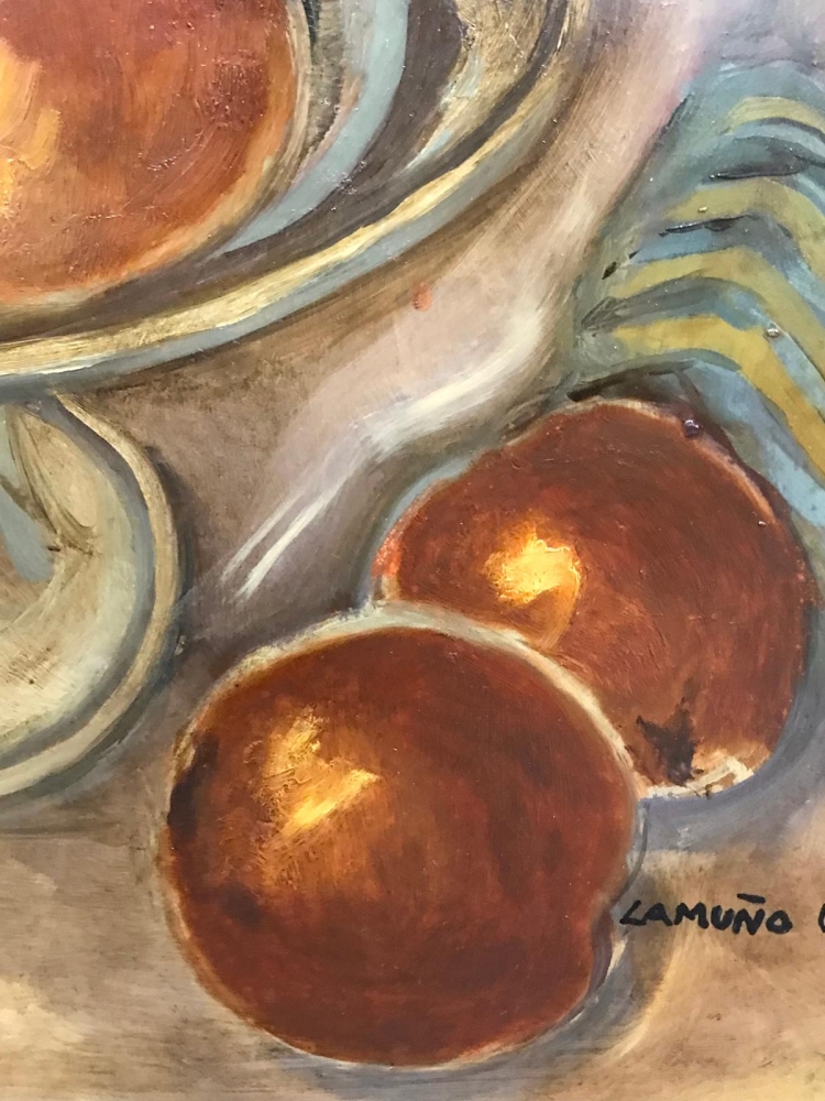 “Naturaleza Muerta con Naranjas en Copa”, Ana Lamuño Vázquez (1949), años 80-90 del siglo XX