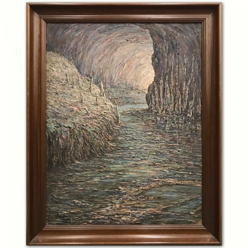 “Vista desde el Interior de una Gruta Marina”, escuela europea de los años 70 del siglo XX