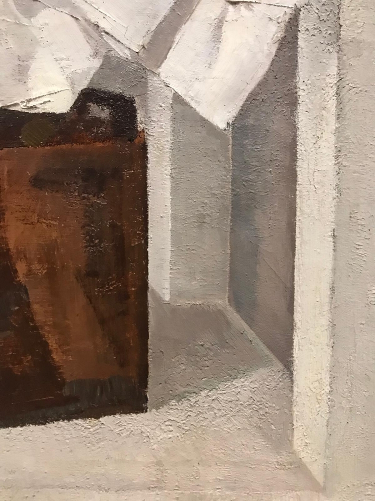 “Naturaleza Muerta con Fragmento Escultórico y Jarra Azul”, Soledad Barrio 1968