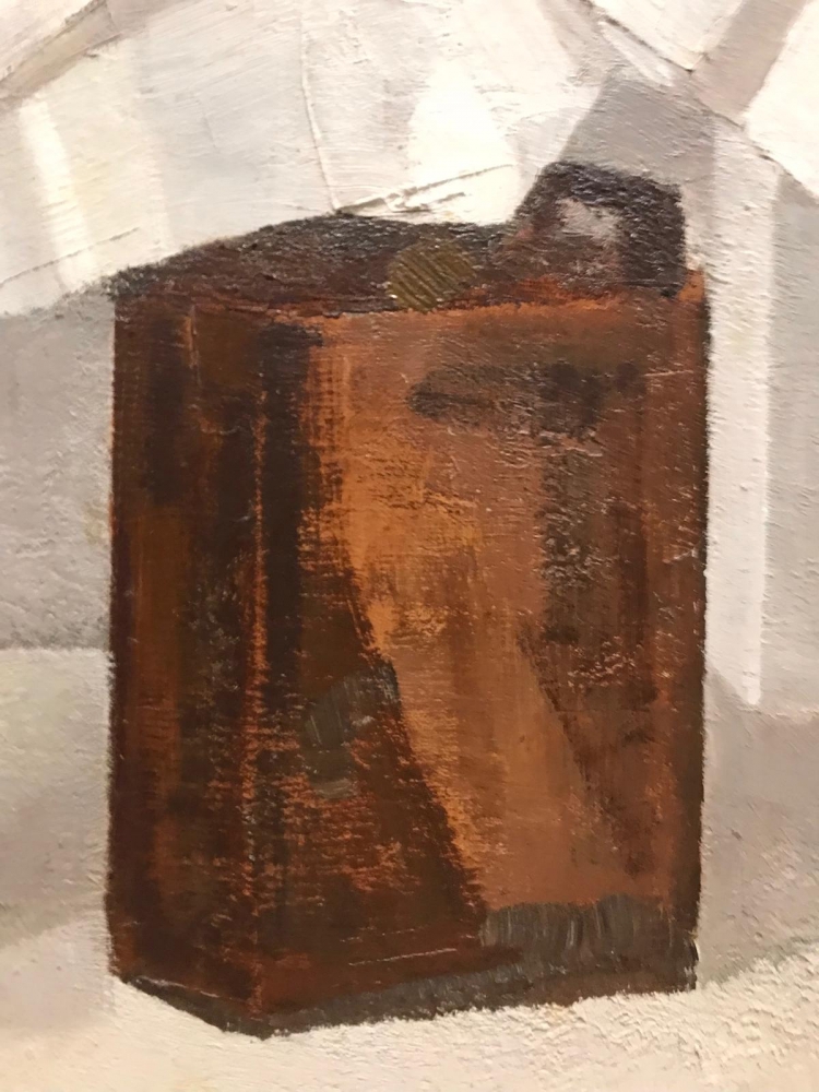 “Naturaleza Muerta con Fragmento Escultórico y Jarra Azul”, Soledad Barrio 1968