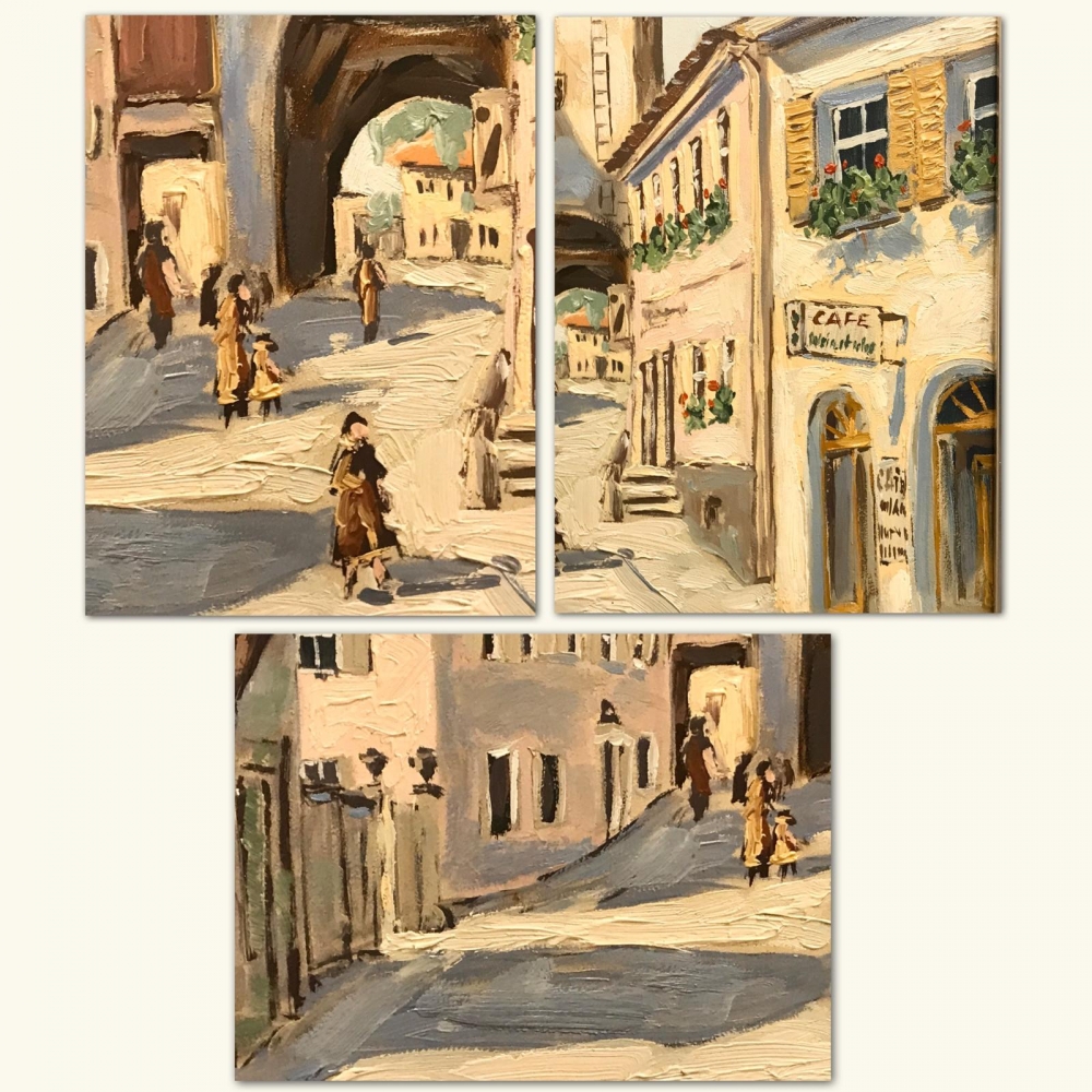 ”Vista del Scherenhof y la Puerta de Würzburg”, Hugo Gatscher (1921-2009), años 70 del siglo XX