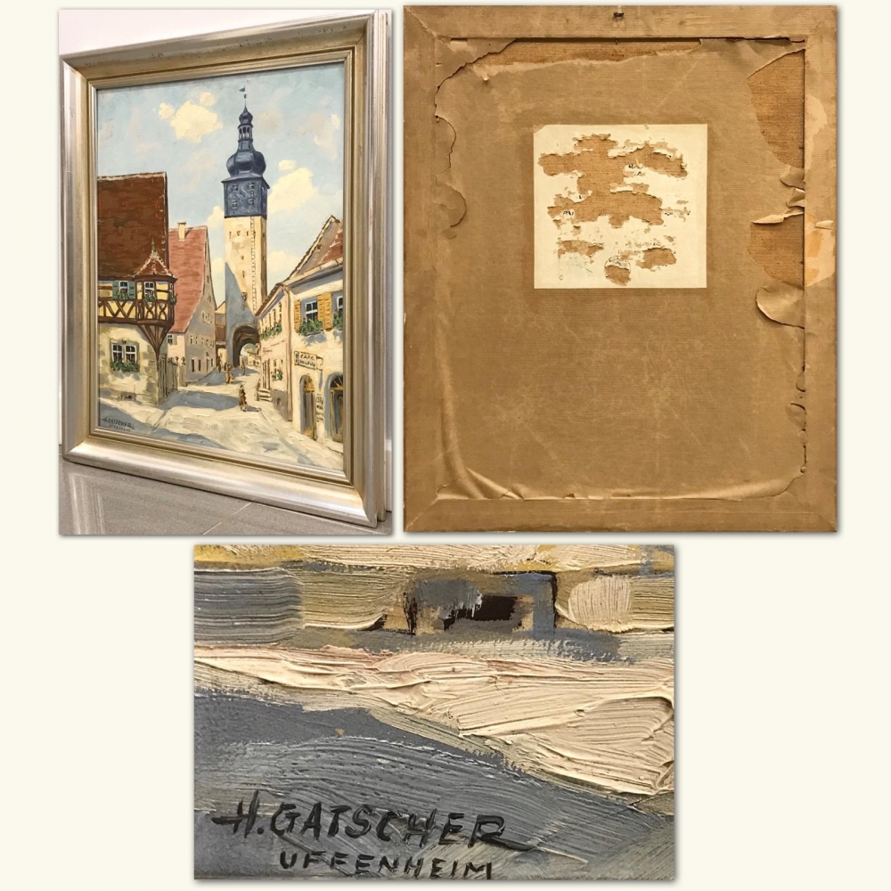 ”Vista del Scherenhof y la Puerta de Würzburg”, Hugo Gatscher (1921-2009), años 70 del siglo XX