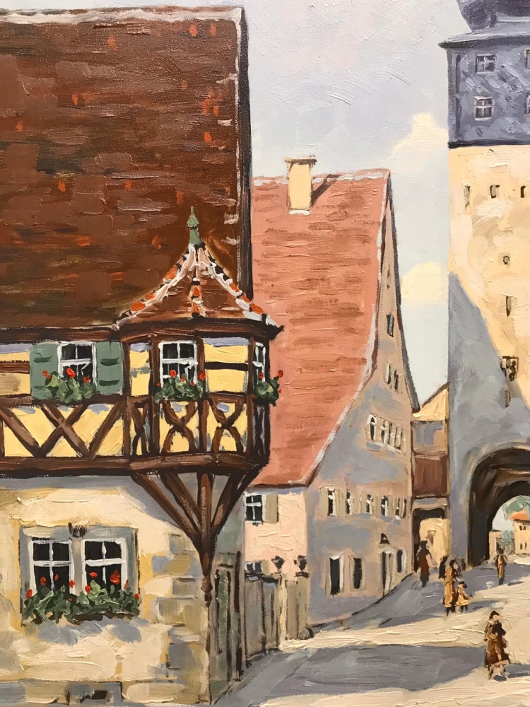 ”Vista del Scherenhof y la Puerta de Würzburg”, Hugo Gatscher (1921-2009), años 70 del siglo XX