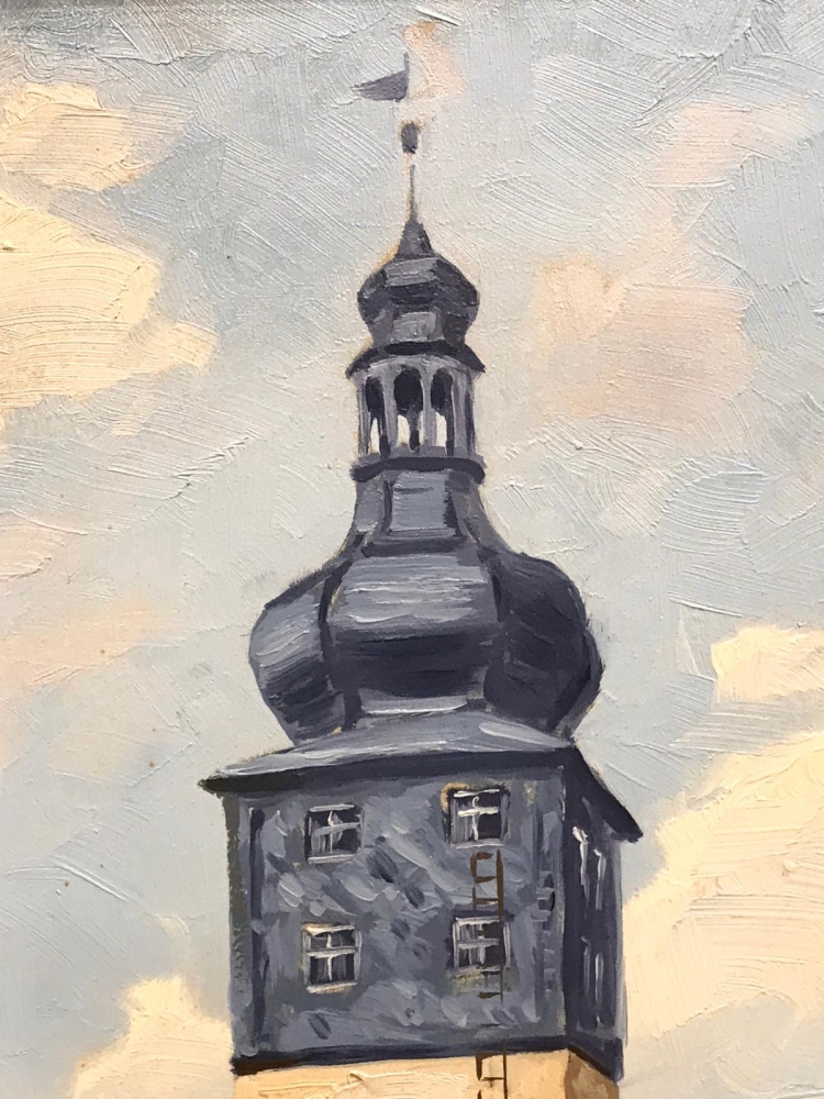 ”Vista del Scherenhof y la Puerta de Würzburg”, Hugo Gatscher (1921-2009), años 70 del siglo XX