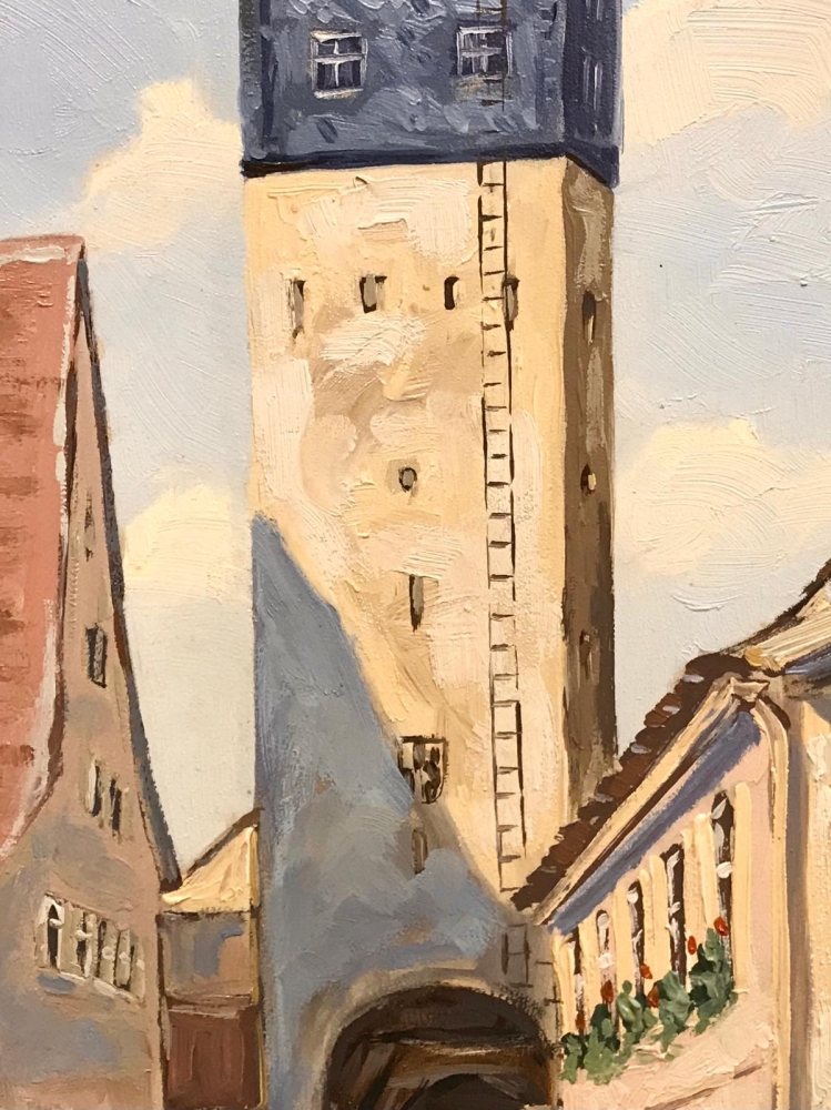 ”Vista del Scherenhof y la Puerta de Würzburg”, Hugo Gatscher (1921-2009), años 70 del siglo XX