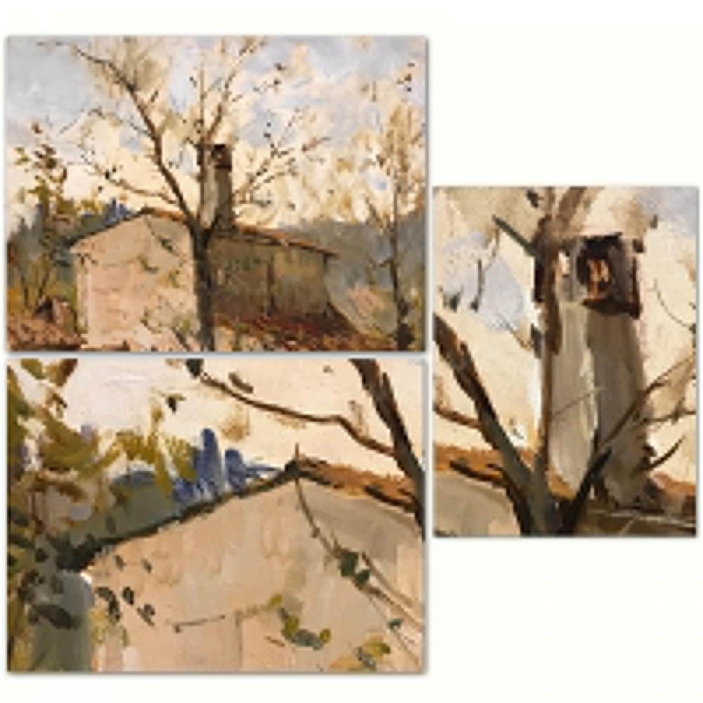 \"Casolari nella Campagna Toscana\", Graziano Marsili (1929-2026), años 70 del siglo XX