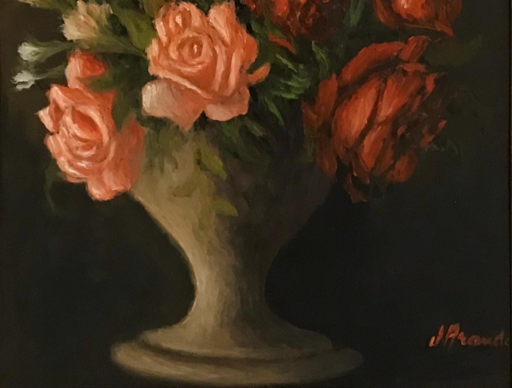 \"Naturaleza Muerta con Rosas\", J. Aranda, años 50 del siglo XX