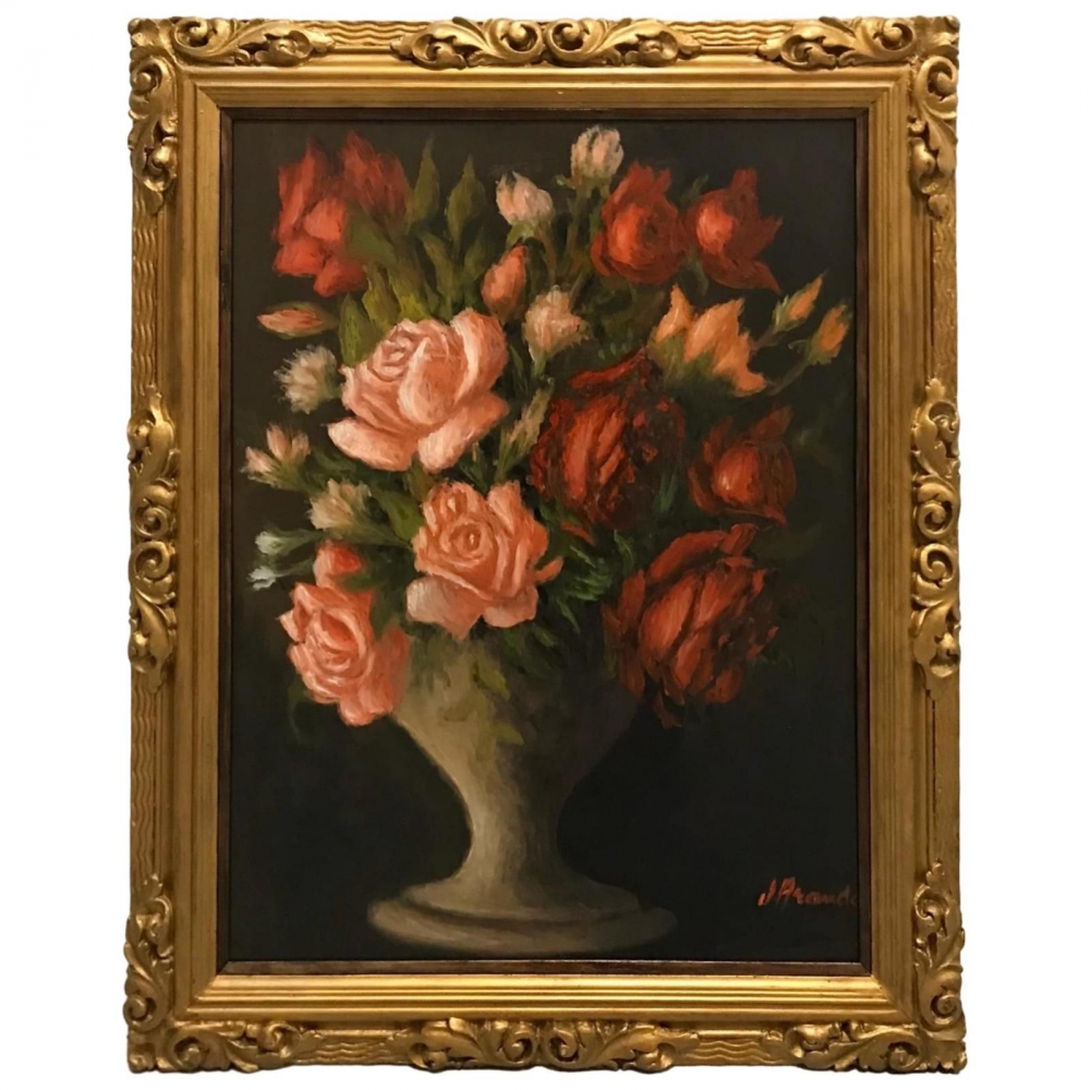 \"Naturaleza Muerta con Rosas\", J. Aranda, años 50 del siglo XX