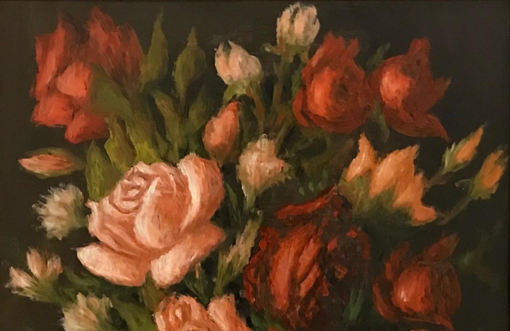 \"Naturaleza Muerta con Rosas\", J. Aranda, años 50 del siglo XX