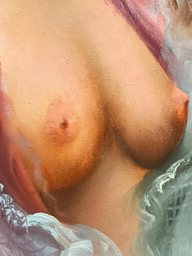 \"Desnudo Femenino entre Velos\", Torres, años 60-70 del siglo XX