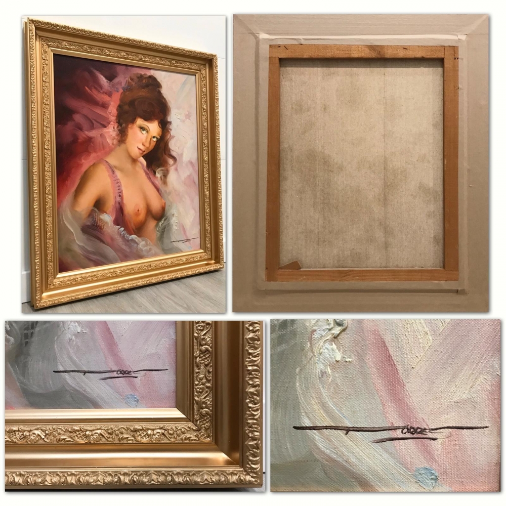 \"Desnudo Femenino entre Velos\", Torres, años 60-70 del siglo XX