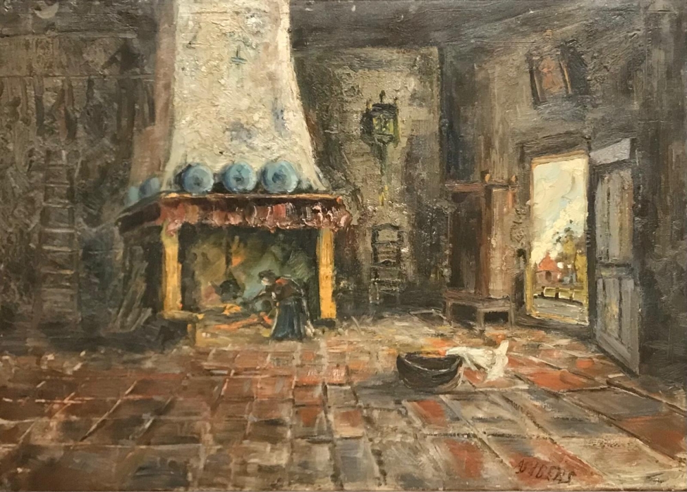\"Bij de Haard\", Adrianus Petrus Johannes Sibens (1906-1964), años 40 del siglo XX