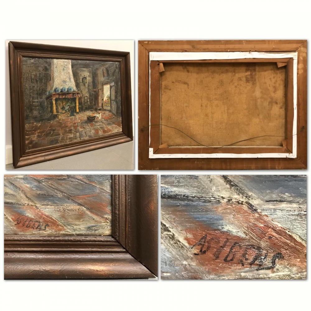 \"Bij de Haard\", Adrianus Petrus Johannes Sibens (1906-1964), años 40 del siglo XX