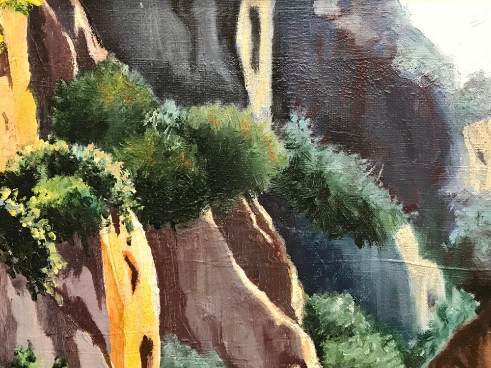 ”Paisaje Rocoso con Río en Otoño”, Matilde Alba Minondo (Granada), años 80-90 del siglo XX