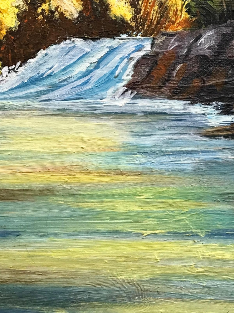 ”Paisaje Rocoso con Río en Otoño”, Matilde Alba Minondo (Granada), años 80-90 del siglo XX