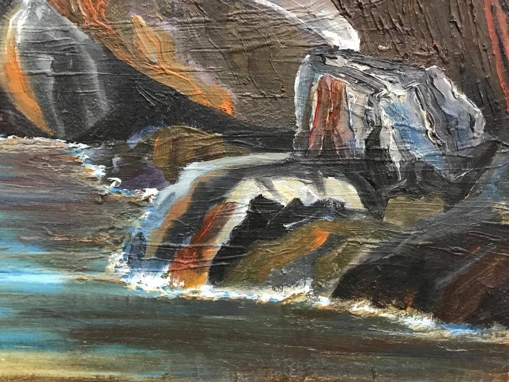 ”Paisaje Rocoso con Río en Otoño”, Matilde Alba Minondo (Granada), años 80-90 del siglo XX