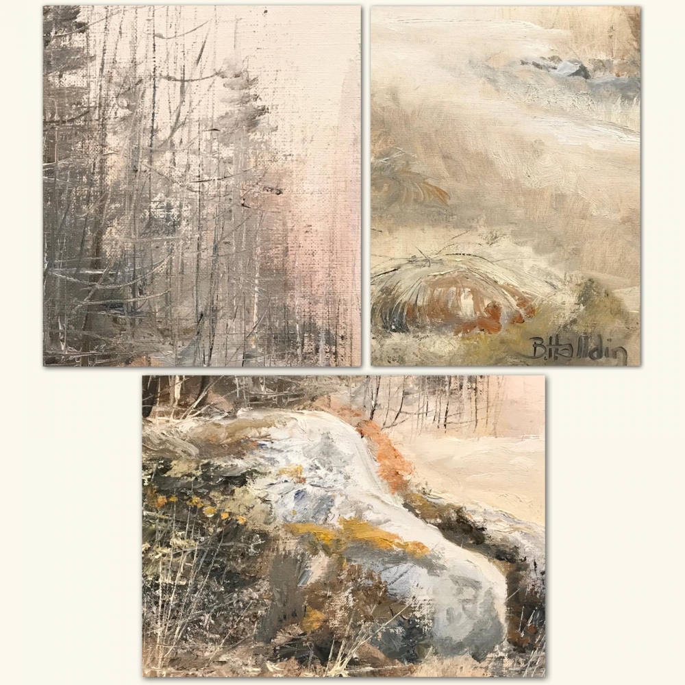 \"Tres Paisajes Suecos\", Bror Oskar Halldin (1925-2010), años 60–70