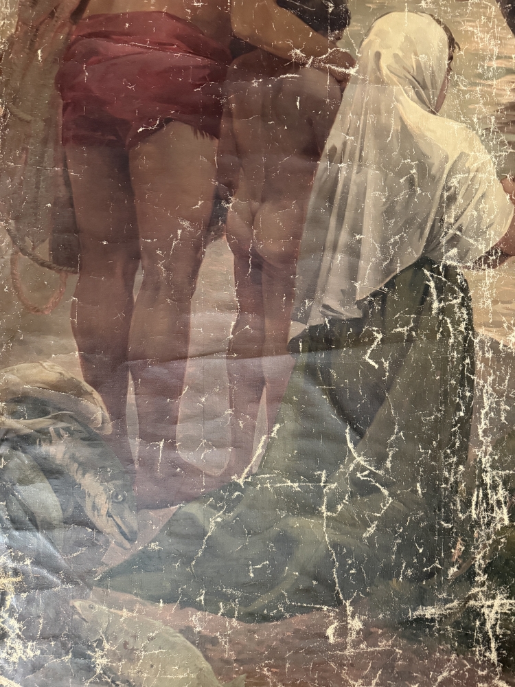 3 óleos sobre lienzo, esc. francesa, atrib. Puvis de Chavannes, siglo XIX  