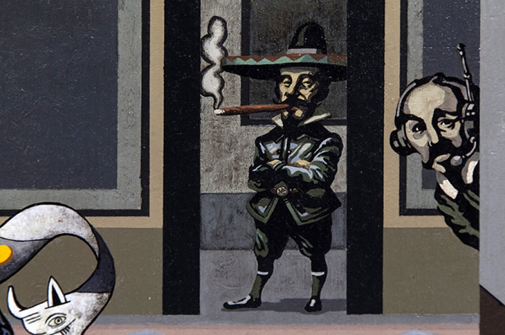 Reynerio Tamayo, Homenaje al Equipo Crónica, óleo sobre tabla, Cuba, 1998