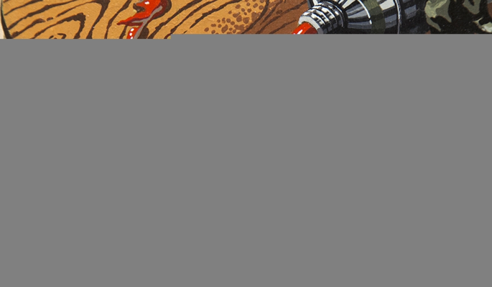 Reynerio Tamayo, Homenaje al Equipo Crónica, óleo sobre tabla, Cuba, 1998